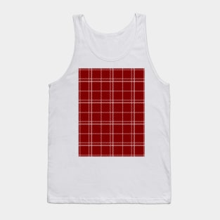 Dark Christmas Candy Apple Red Plaid Check with White Tank Top